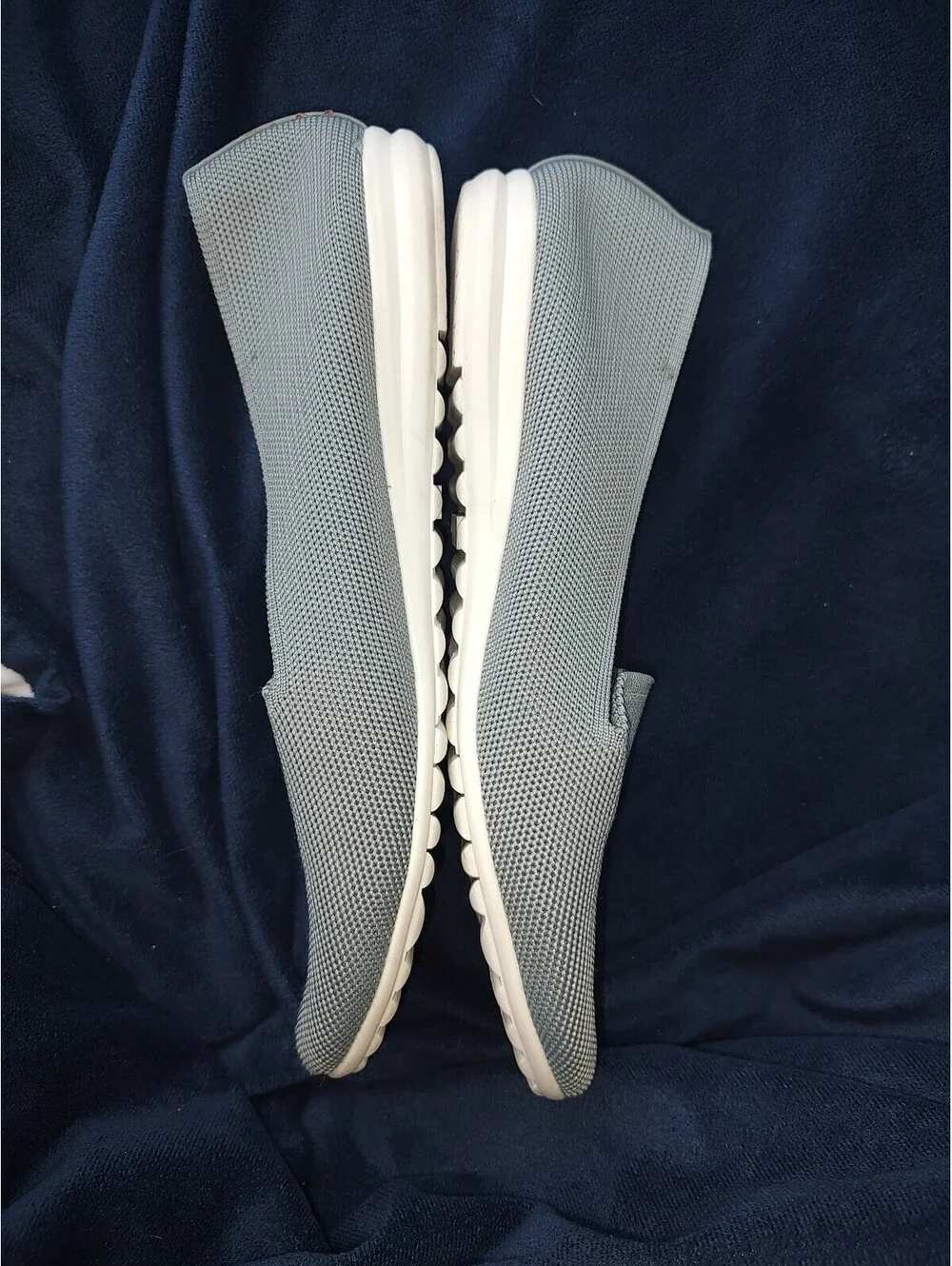 Andiamo Casper Knit Flats, Woven Slip-on Comfort Loafers Light Grey Casual Shoes